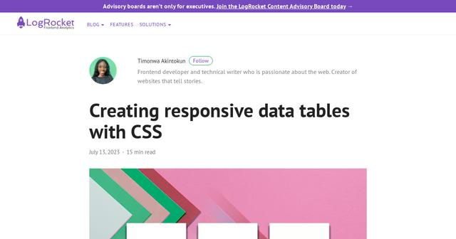 Creating responsive data tables with CSS