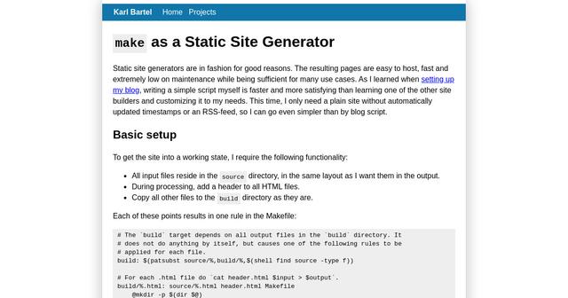 `make` as a Static Site Generator